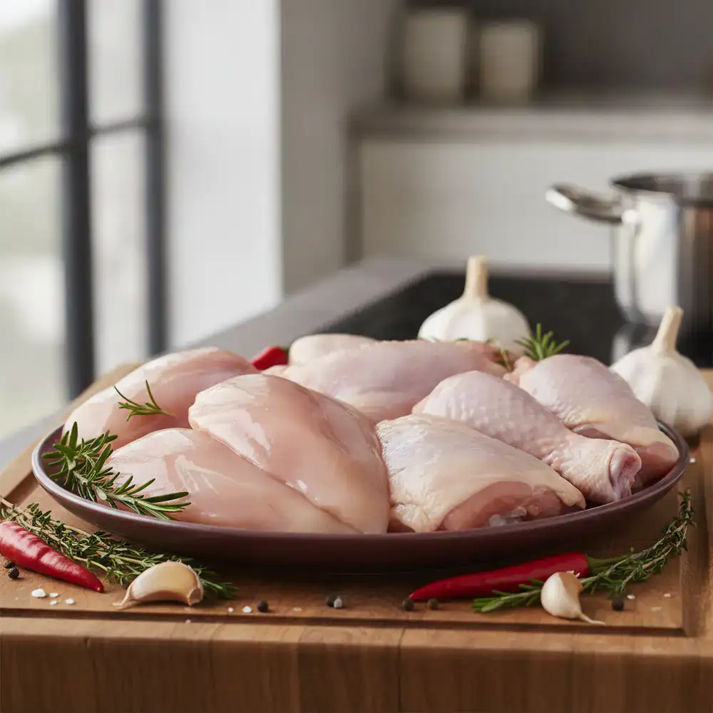 Fresh premium chicken cuts ready for cooking