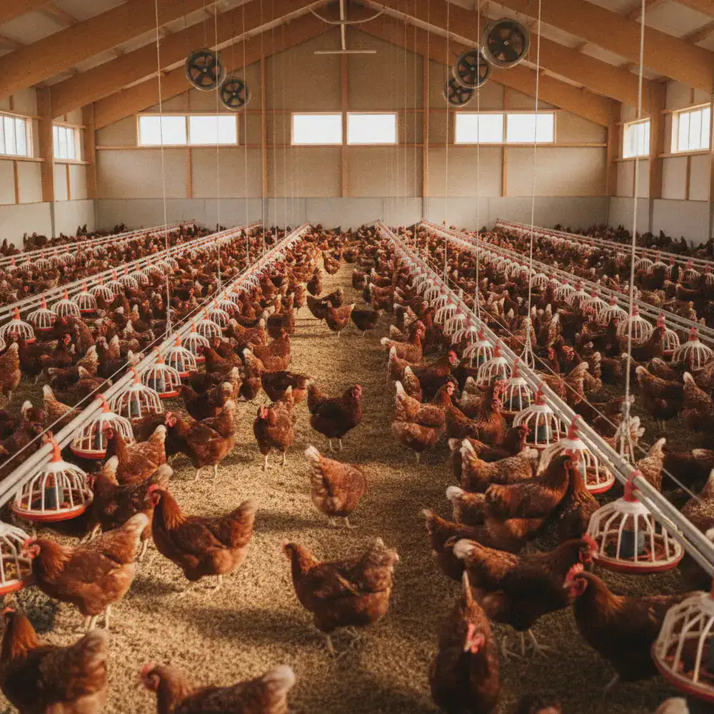 Clean and spacious poultry farming environment