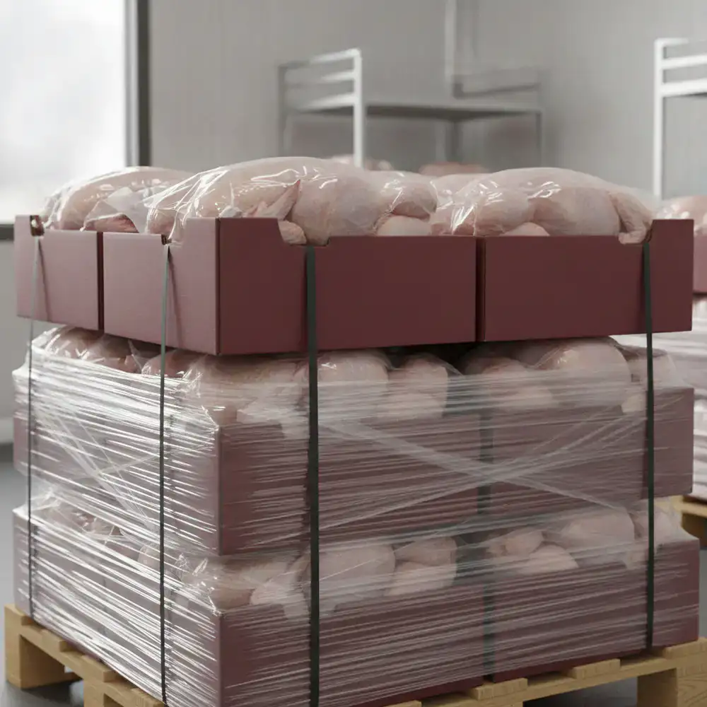 Securely packaged premium poultry ready for transport