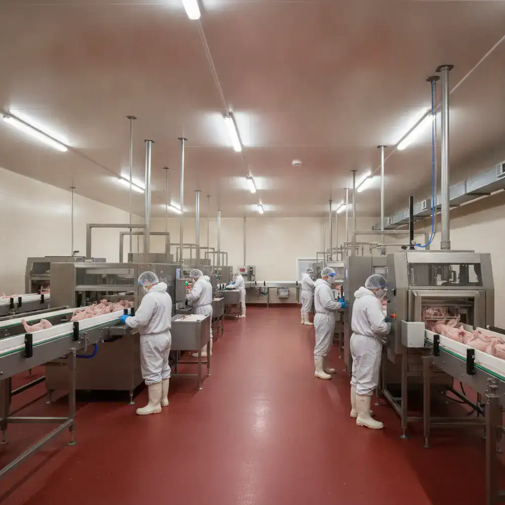 Clean poultry processing facility